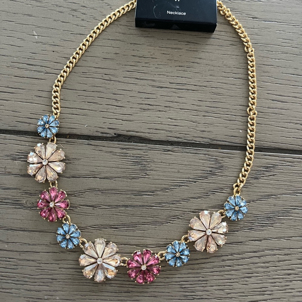 JCrew Multi-Color Flower Jewel Necklace